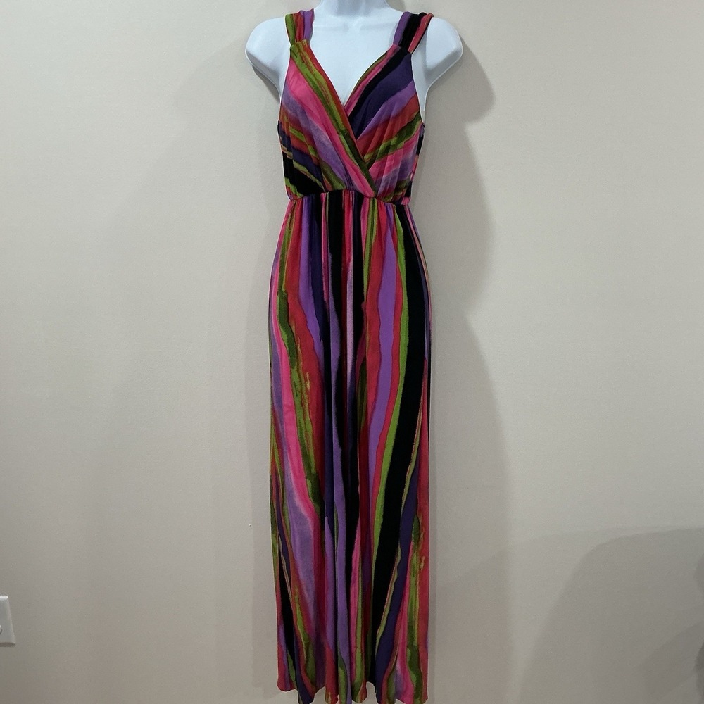 Vtg New Directions Womens Colorful Y2K Babydoll Fairy Maxi Dress Size PS Artsy